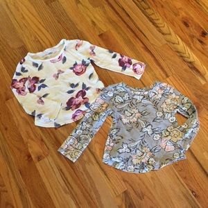 Old Navy Shirts & Tops - Set of Two Old Navy Floral Long Sleeve Tees - 3T Old Navy Shirts & Tops - Set of Two Old Navy Floral Long Sleeve Tees - 3T